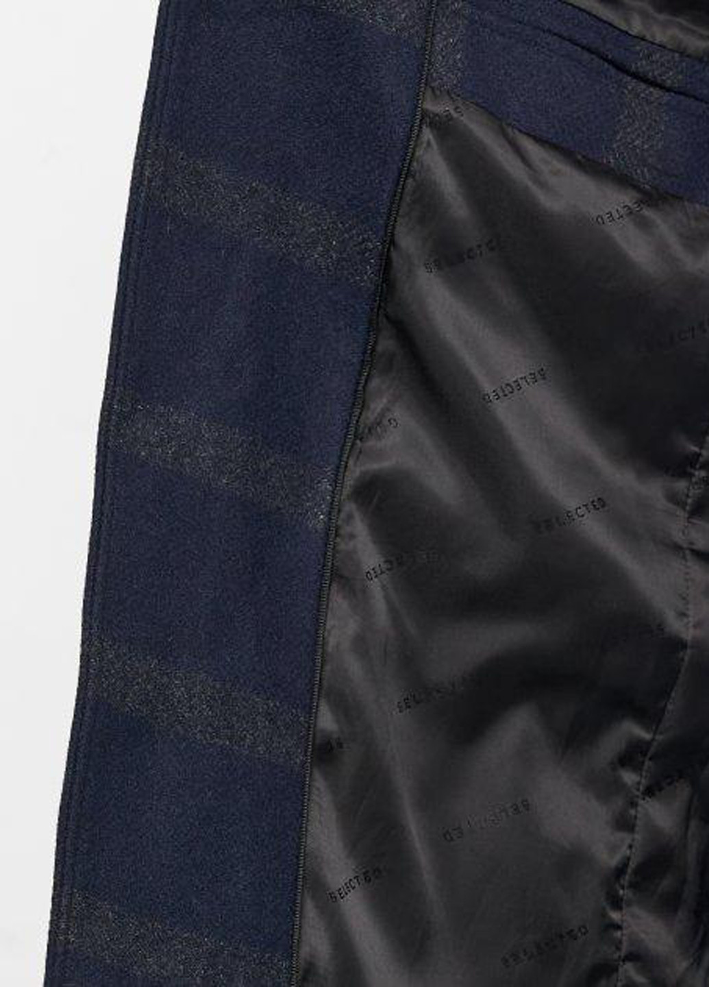 Темно-синее демисезонное Пальто однобортное Selected Homme