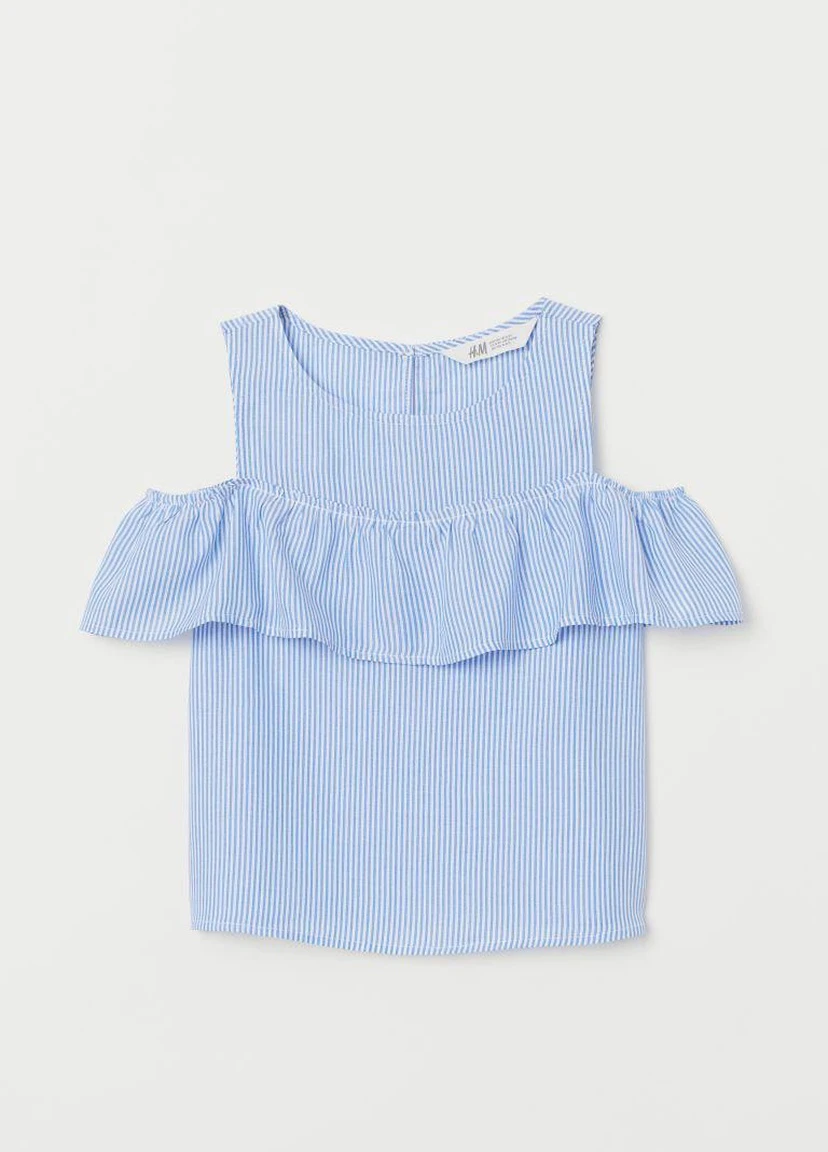 Голубая в полоску блузка H&M летняя