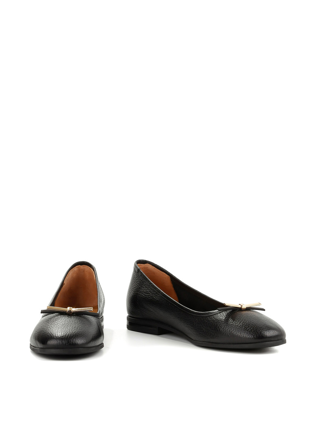 Жіночі балетки Le'BERDES | чорні однотонні бант натуральна шкіра (360795592)