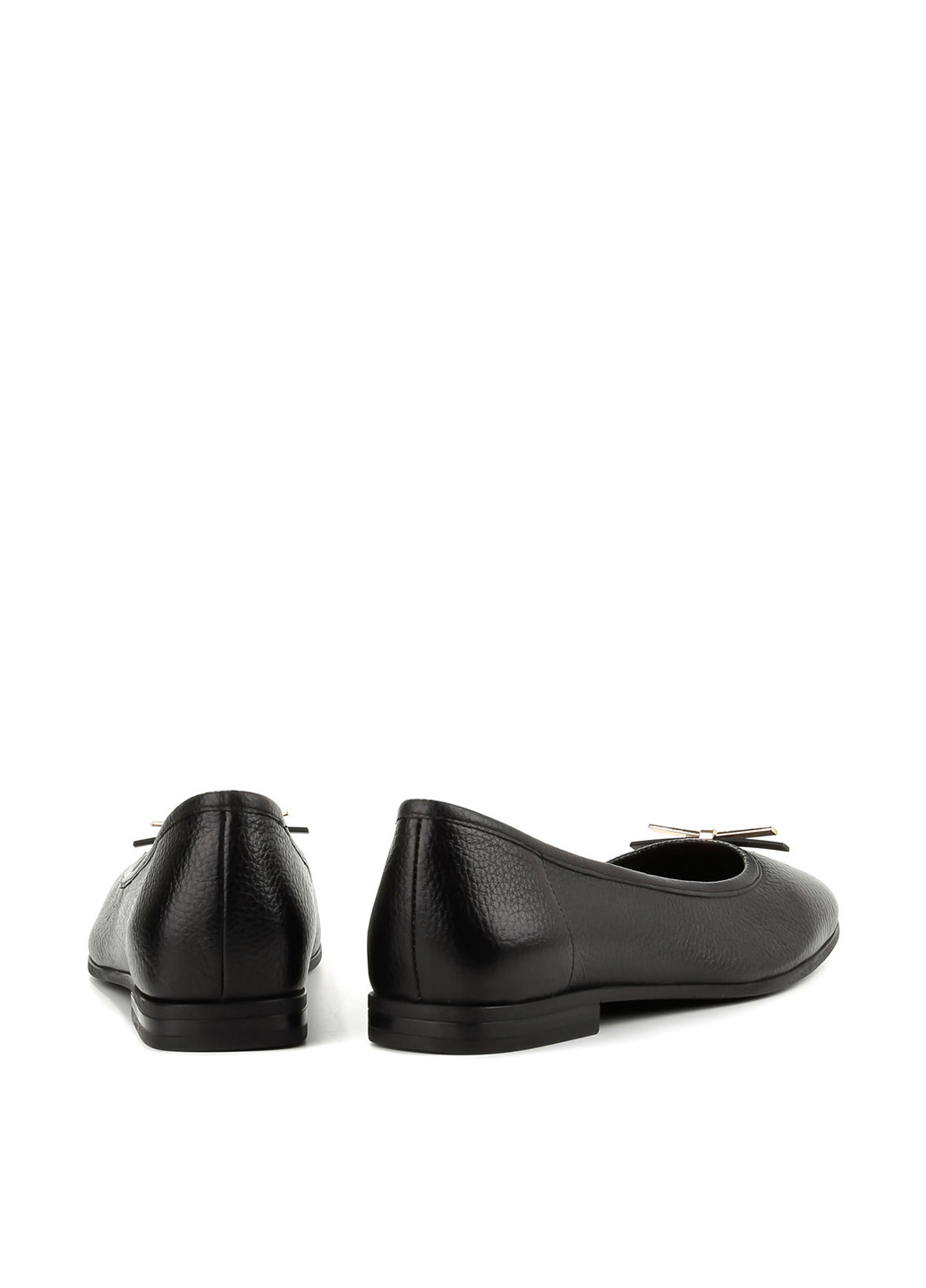 Жіночі балетки Le'BERDES | чорні однотонні бант натуральна шкіра (360795592)