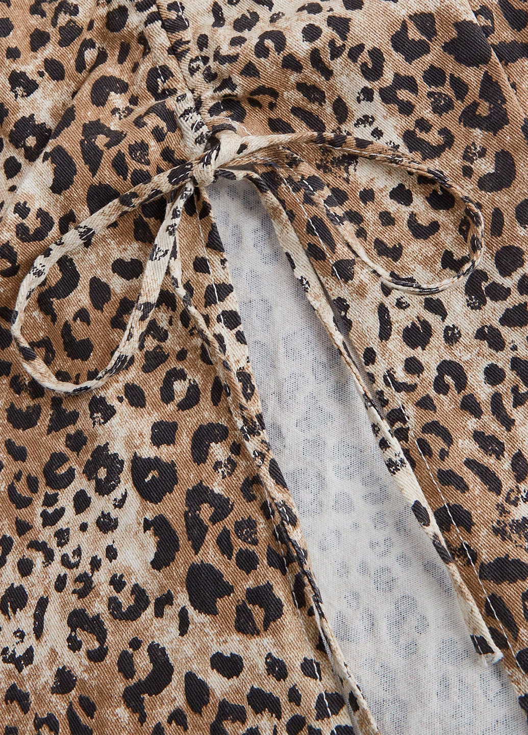 Светло-коричневая джинсовая, кэжуал леопардовая юбка SHEIN карандаш