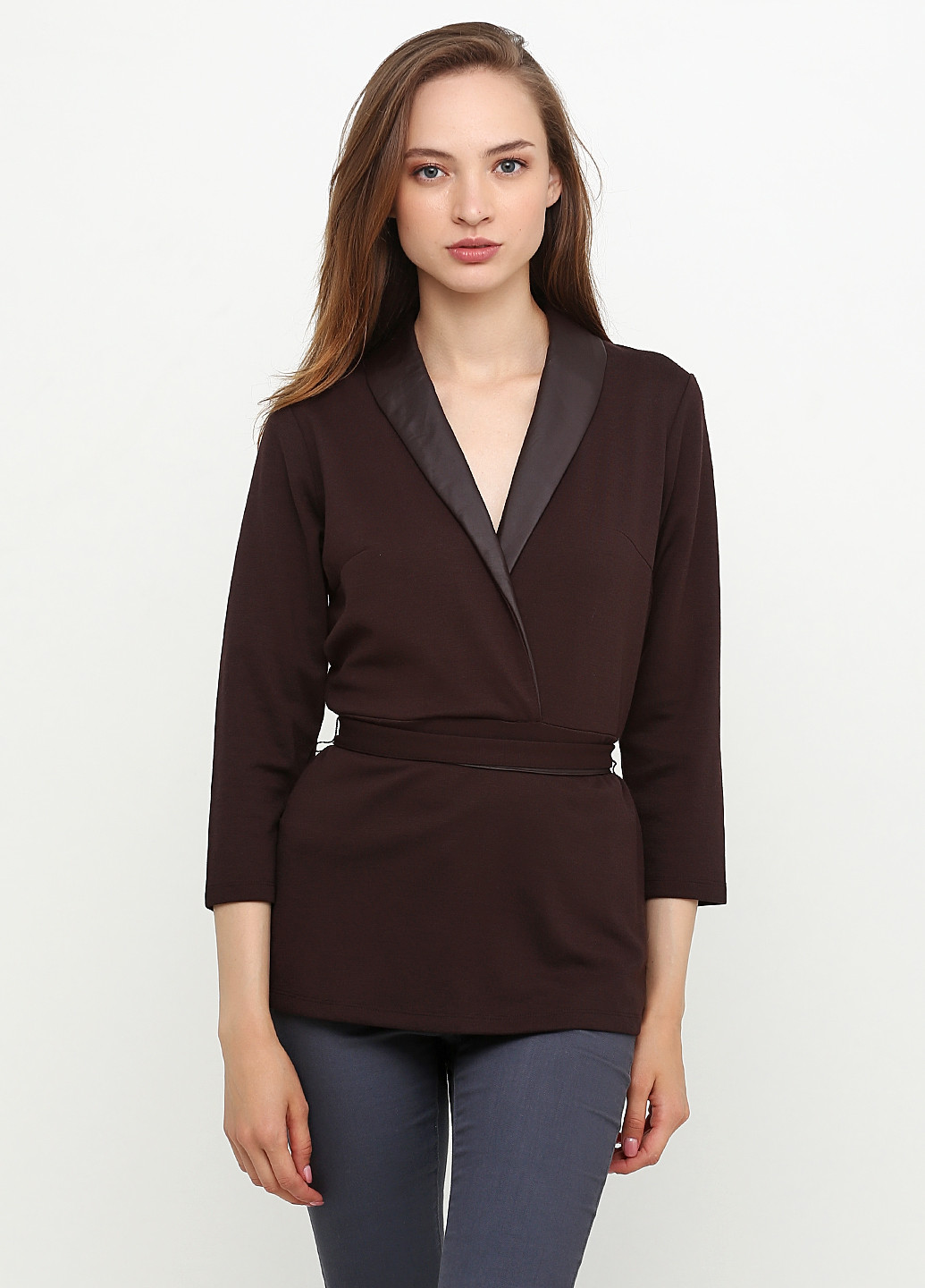 Темно-коричневая демисезонная блуза Mark