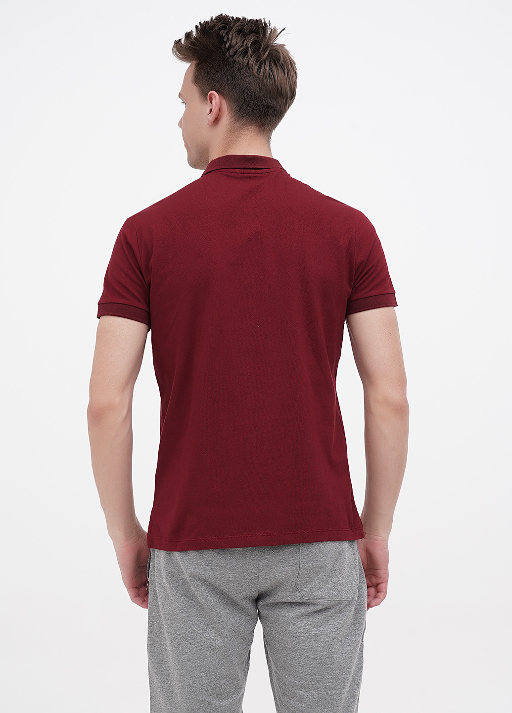 Бордовая футболка-поло для мужчин Armani Exchange с логотипом