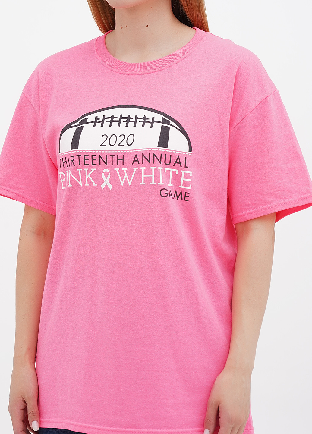 Светло-розовая летняя футболка Jerzees