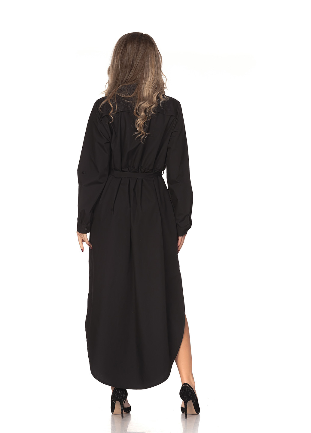 Чорна кежуал плаття, сукня на запах Leya однотонна