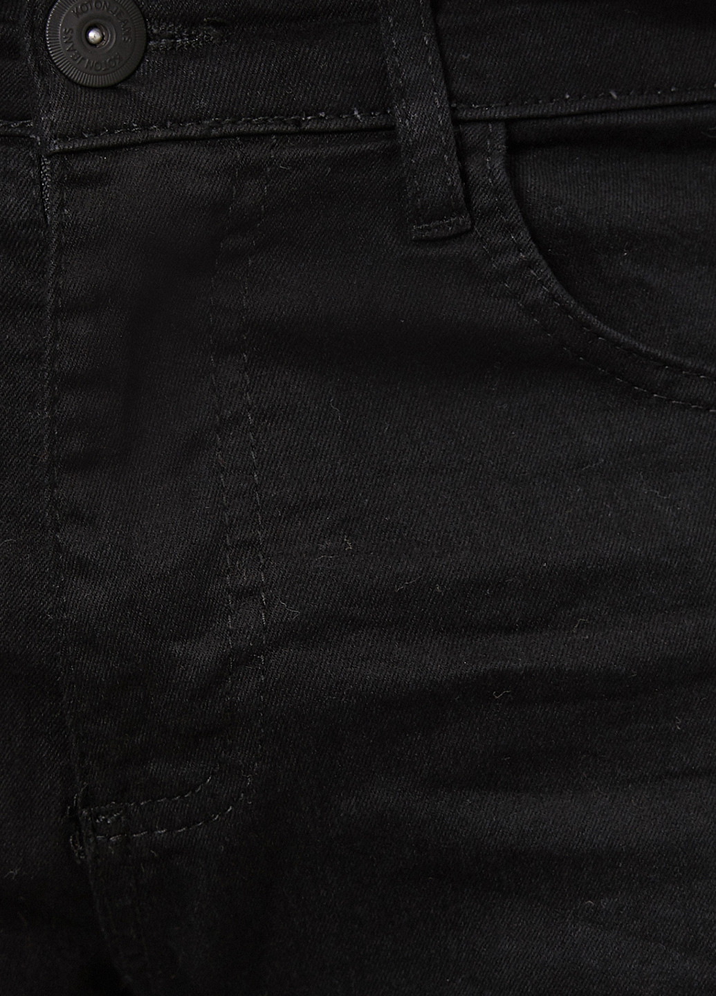 Штани KOTON завужені однотонні чорні джинсові бавовна