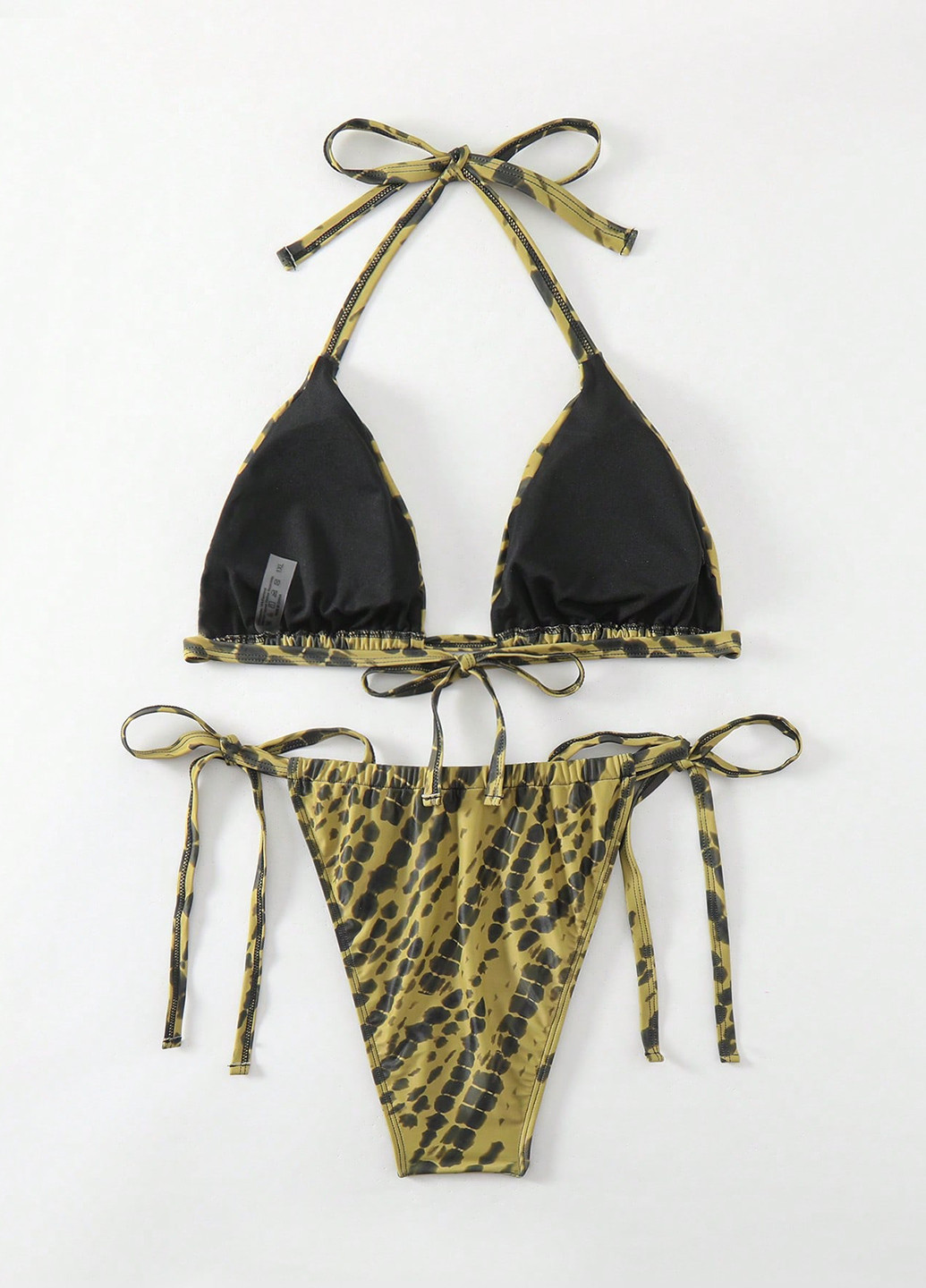 Гірчичний літній купальник (ліф, трусики) бікіні, роздільний SHEIN