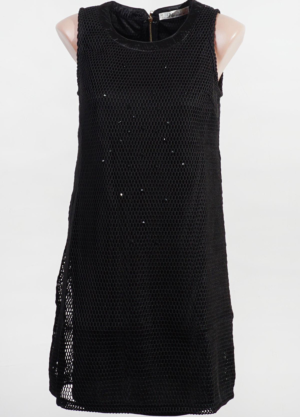 Черное кэжуал платье Paccia однотонное