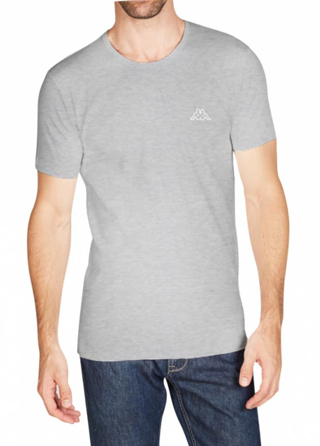 Серая футболка k1304-grigiounito Kappa T-shirt Mezza Manica Girocollo