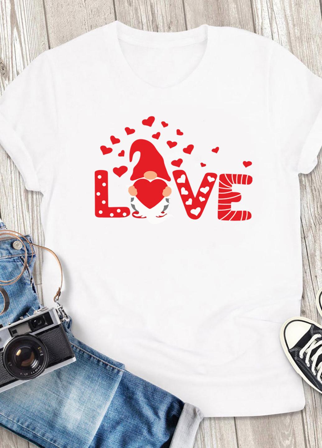 Белая футболка белая мужская big love gnome Love&Live