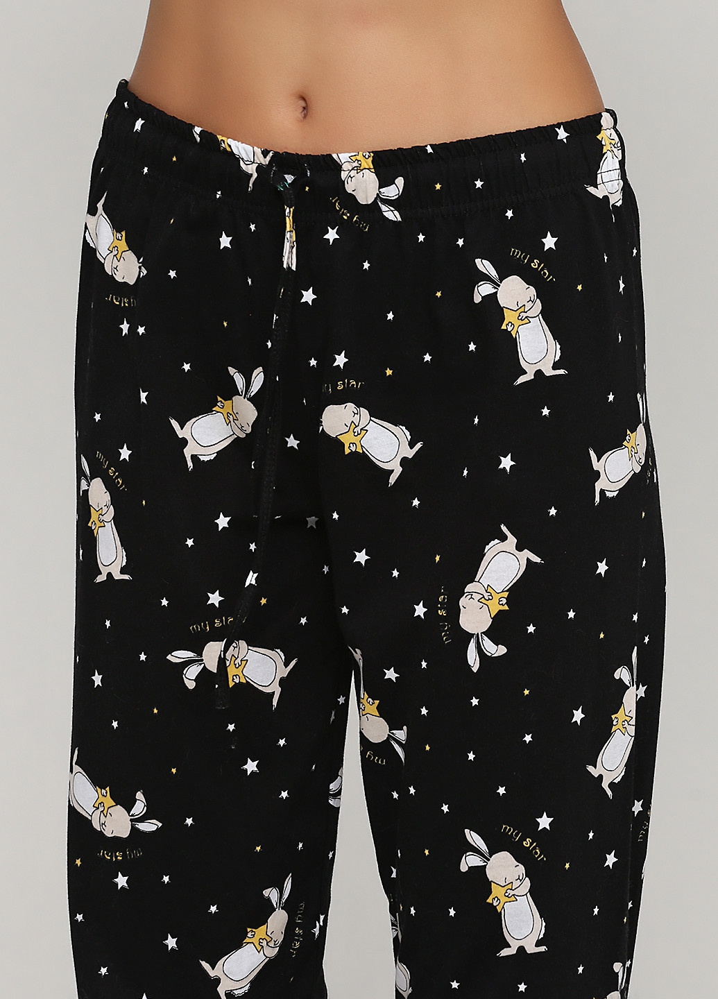 Чорна всесезон піжама (лонгслів, брюки) лонгслив + брюки Vienetta