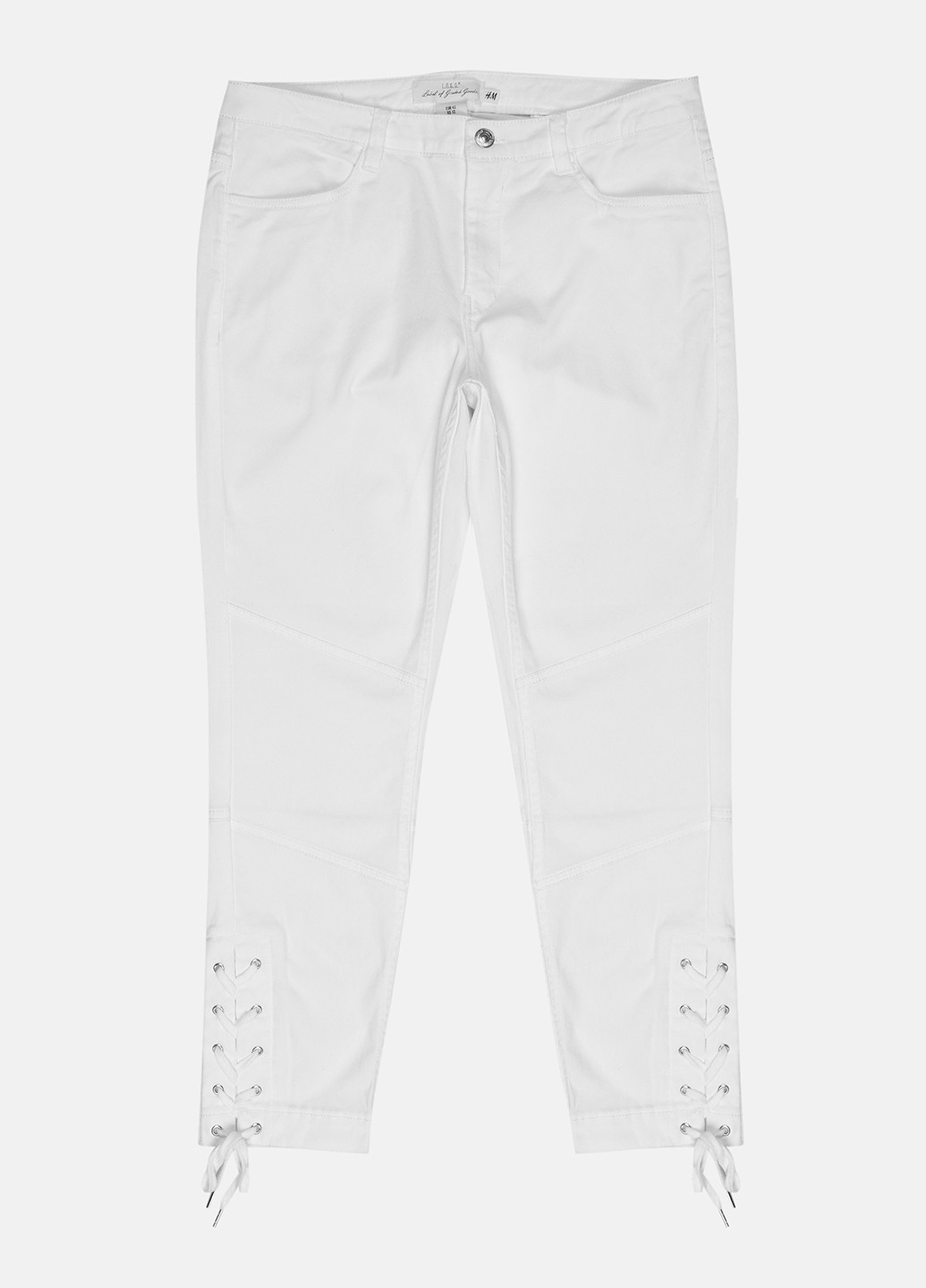 Джинси H&M завужені, вкорочені однотонні білі джинсові бавовна