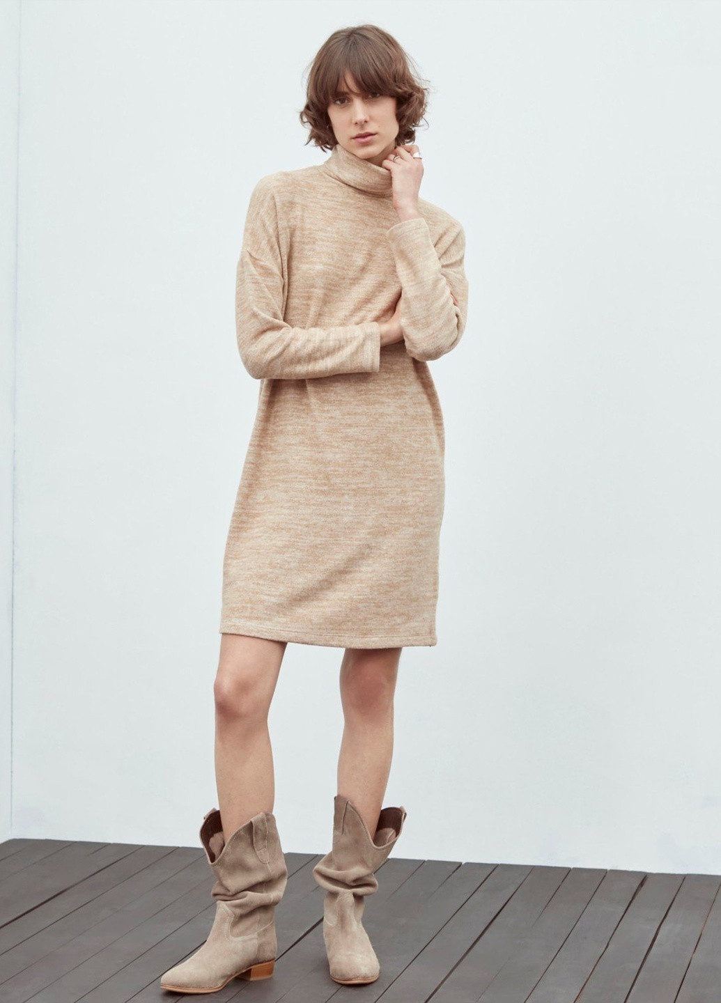 Бежева кежуал сукня Mudo однотонна