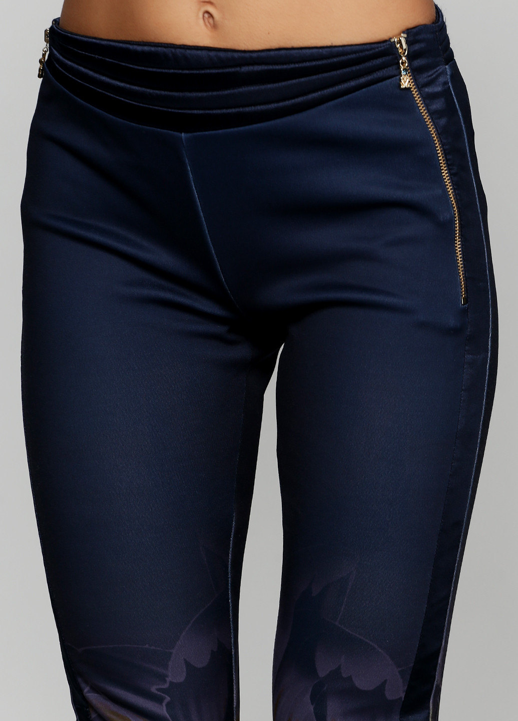 Темно-синие кэжуал демисезонные брюки Sassofono