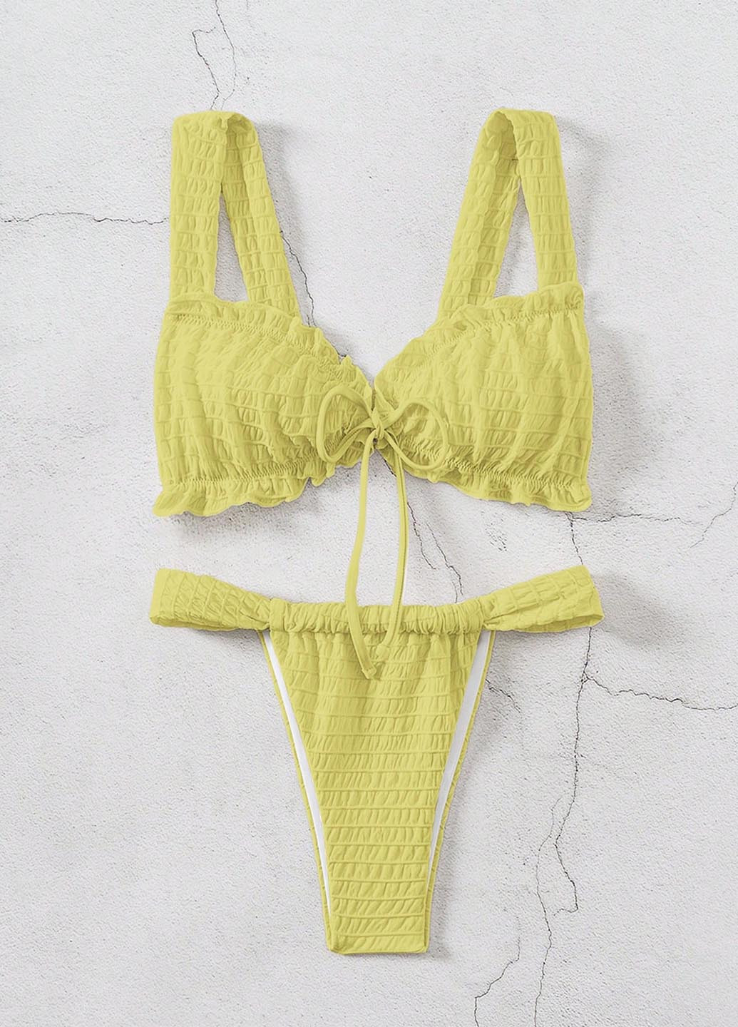 Жовтий літній купальник (купальний ліф, трусики) роздільний SHEIN
