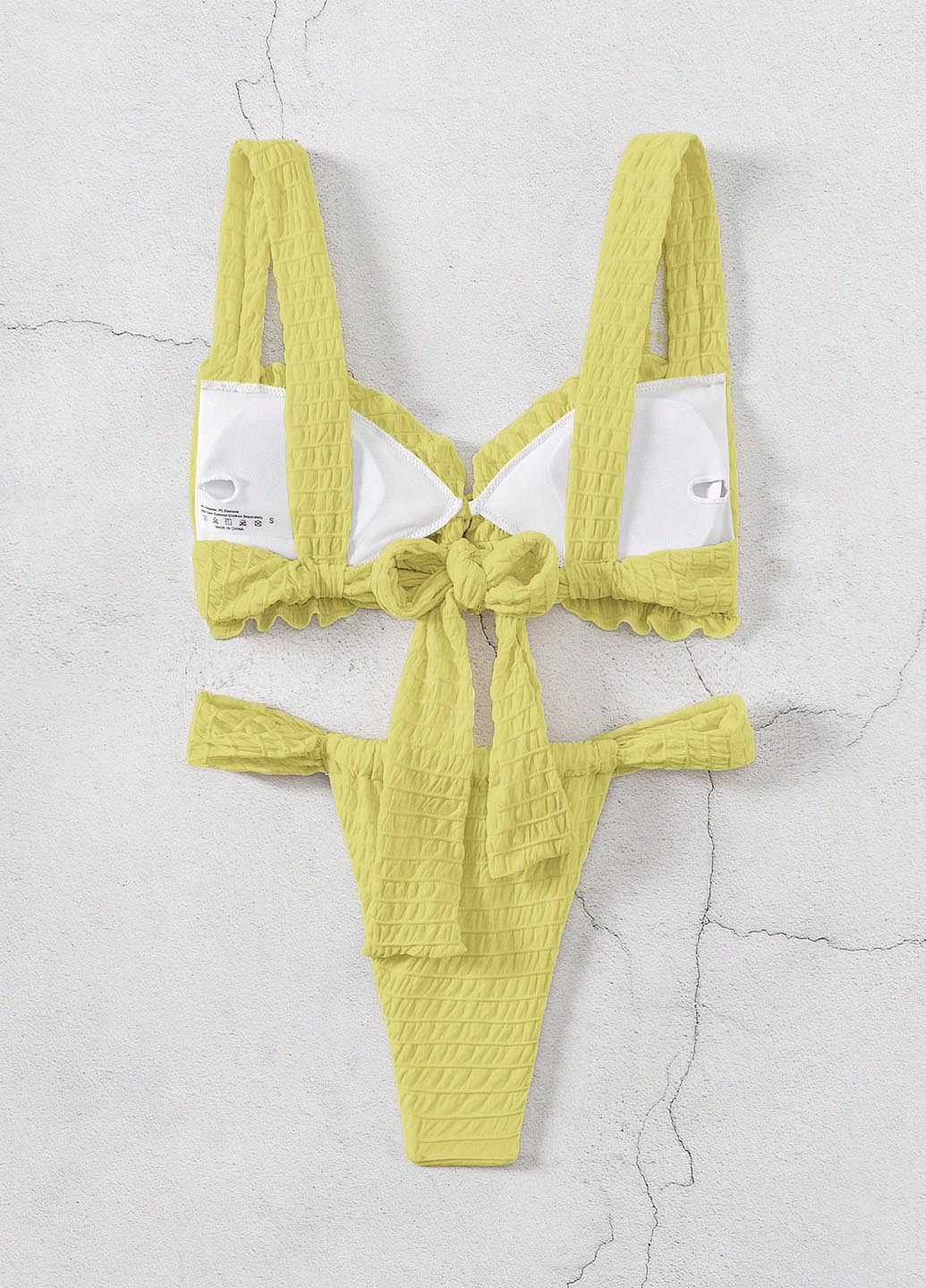 Жовтий літній купальник (купальний ліф, трусики) роздільний SHEIN
