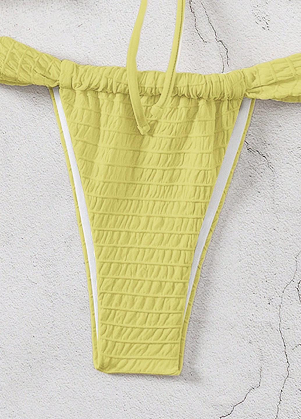 Жовтий літній купальник (купальний ліф, трусики) роздільний SHEIN