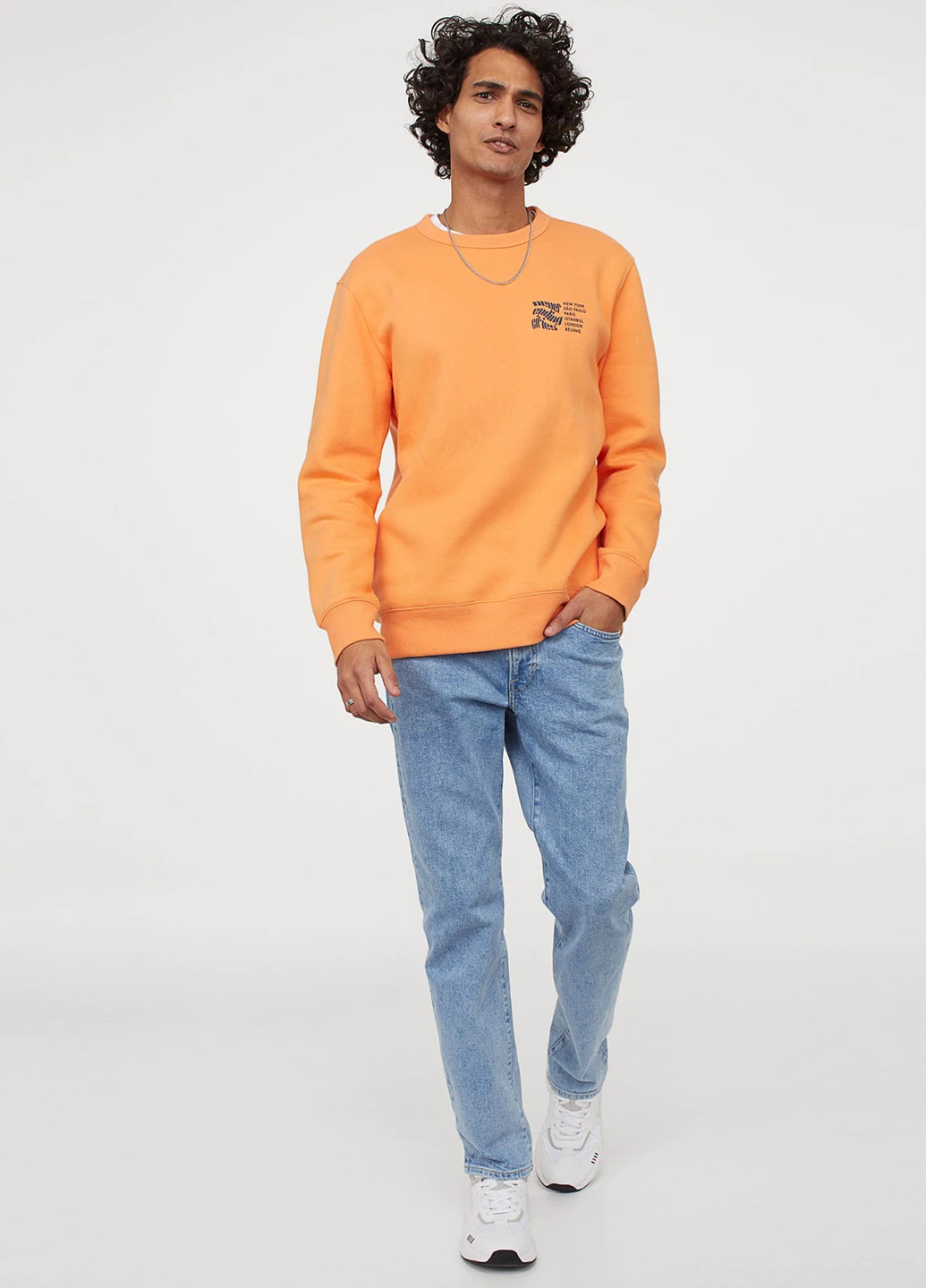 Синие демисезонные зауженные джинсы H&M