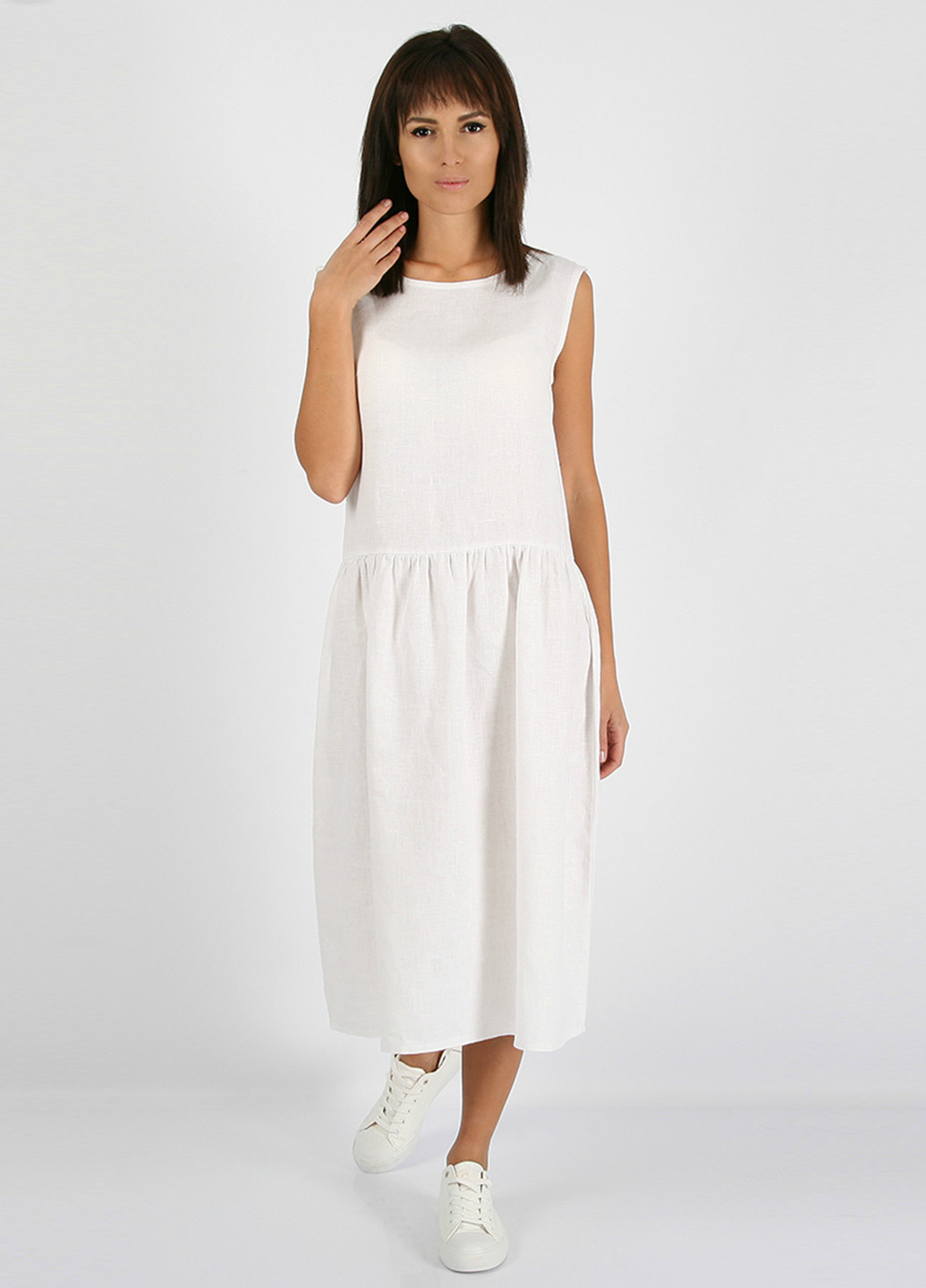 Белое кэжуал платье MORANDI однотонное