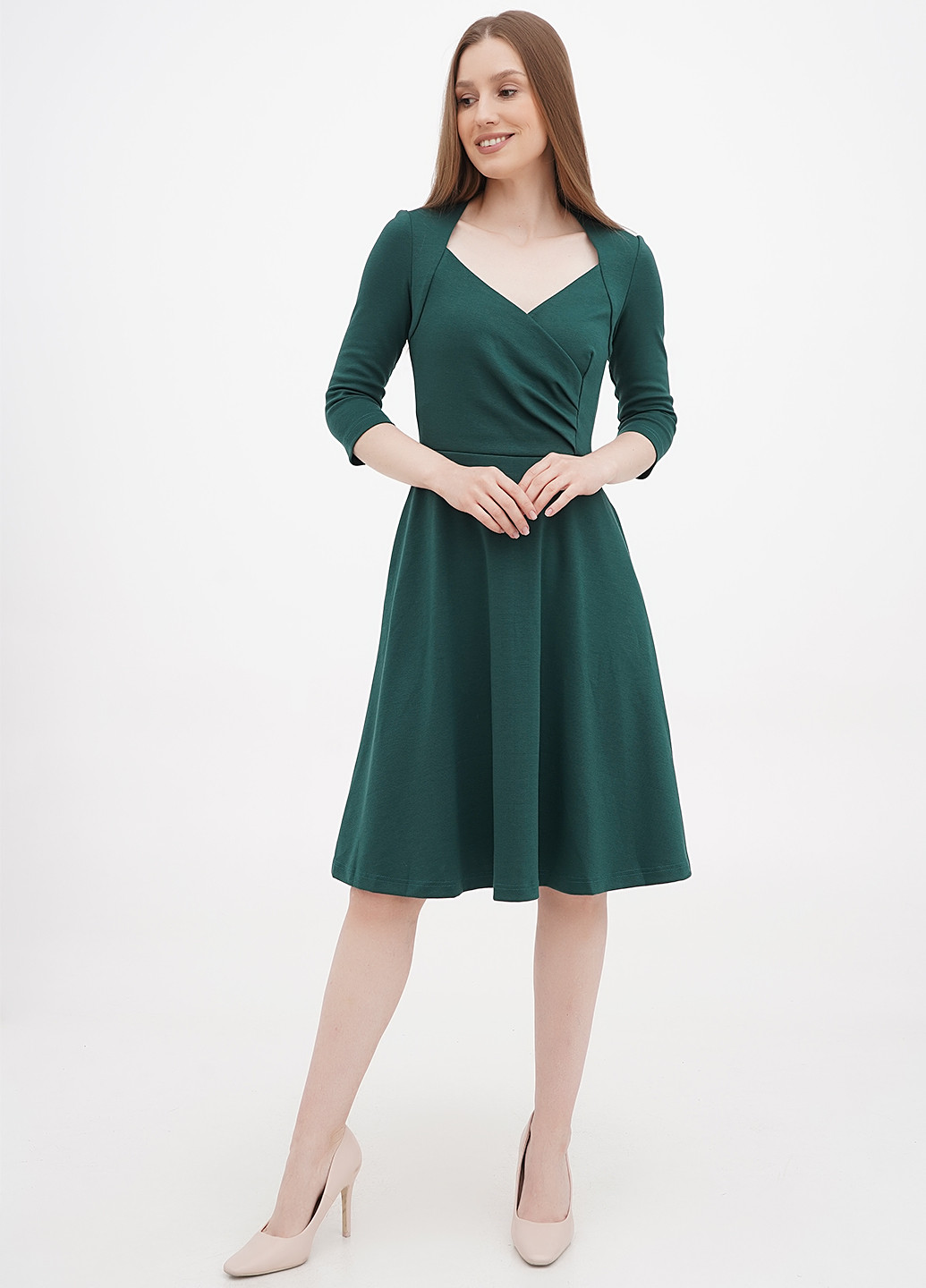Зелена кежуал сукня кльош Maurini однотонна