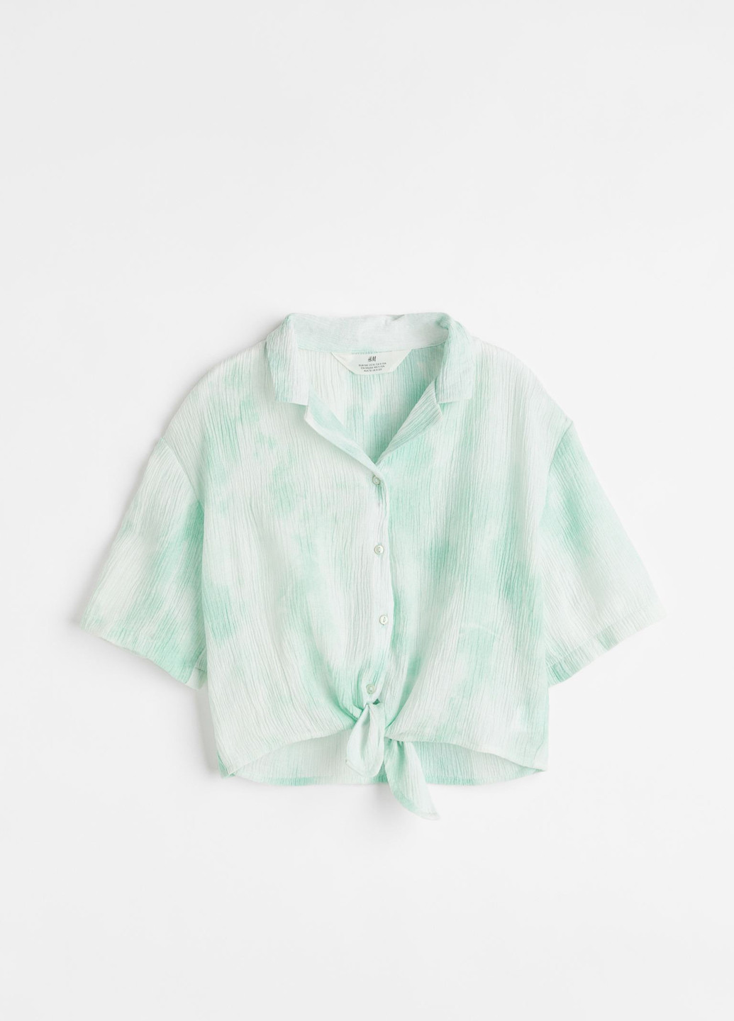 Мятная тай-дай блузка H&M летняя