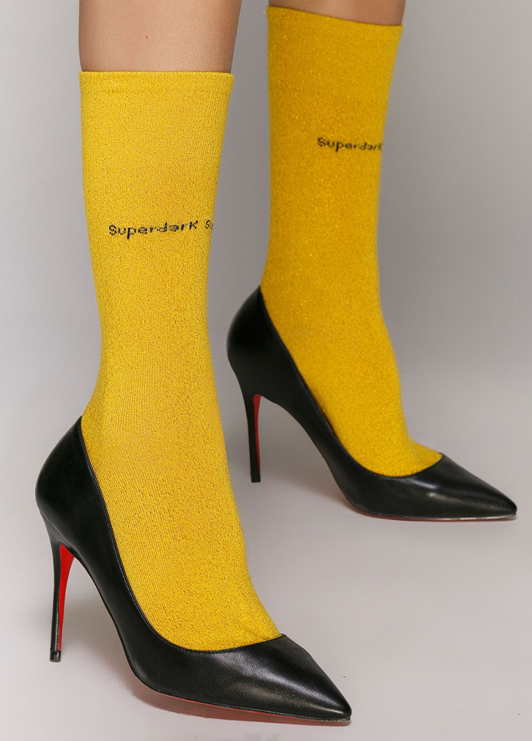 Носки Superdark надписи жёлтые повседневные