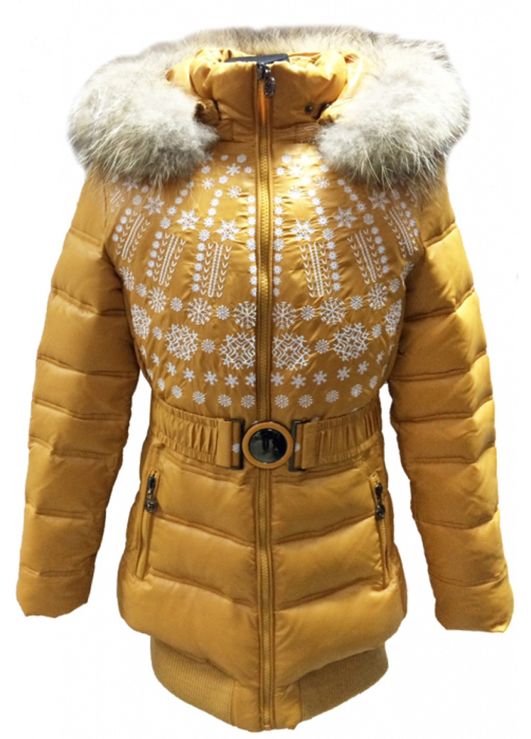 Горчичная зимняя куртка Geldeen Fox
