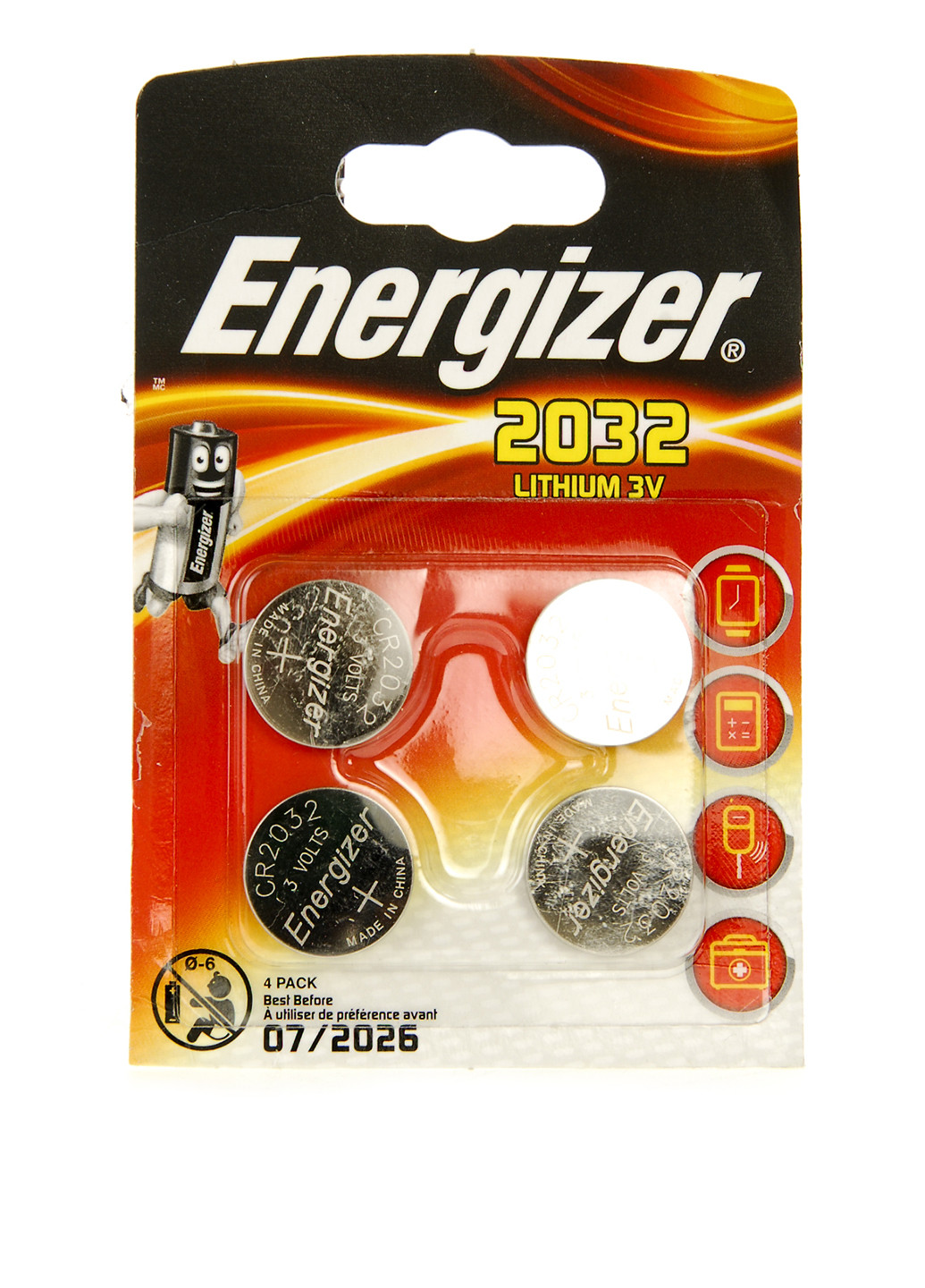Батарейка литиевая 2032 Lithium 3v (4 шт.) Energizer (190512421)