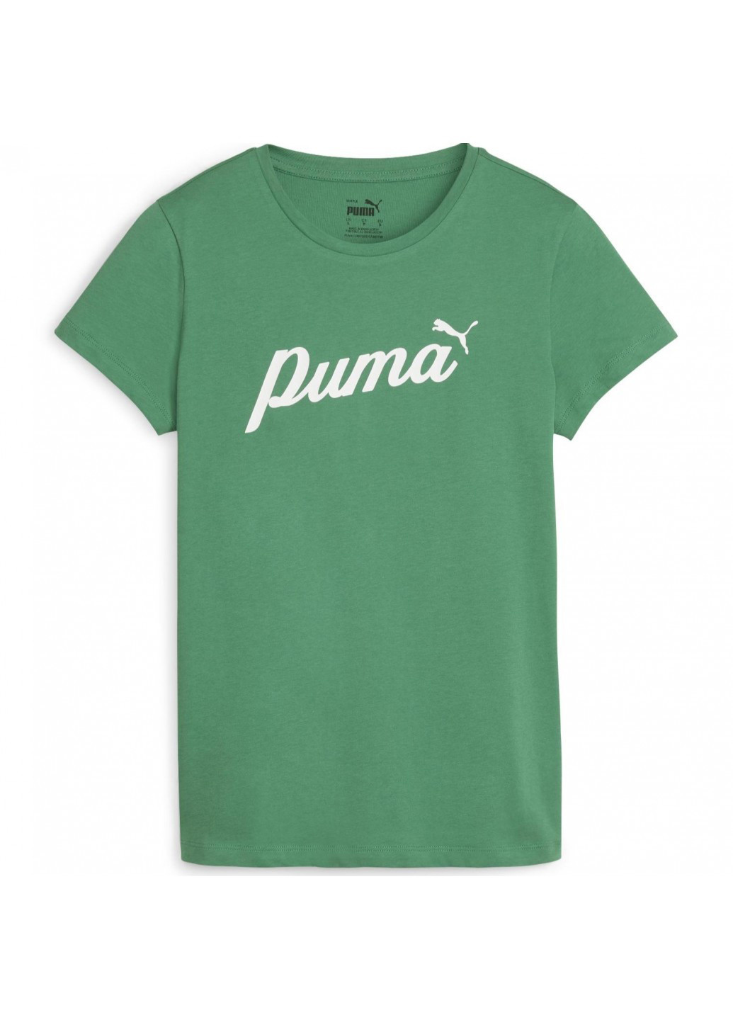 Зеленая летняя футболка Puma ESS+ Script Tee
