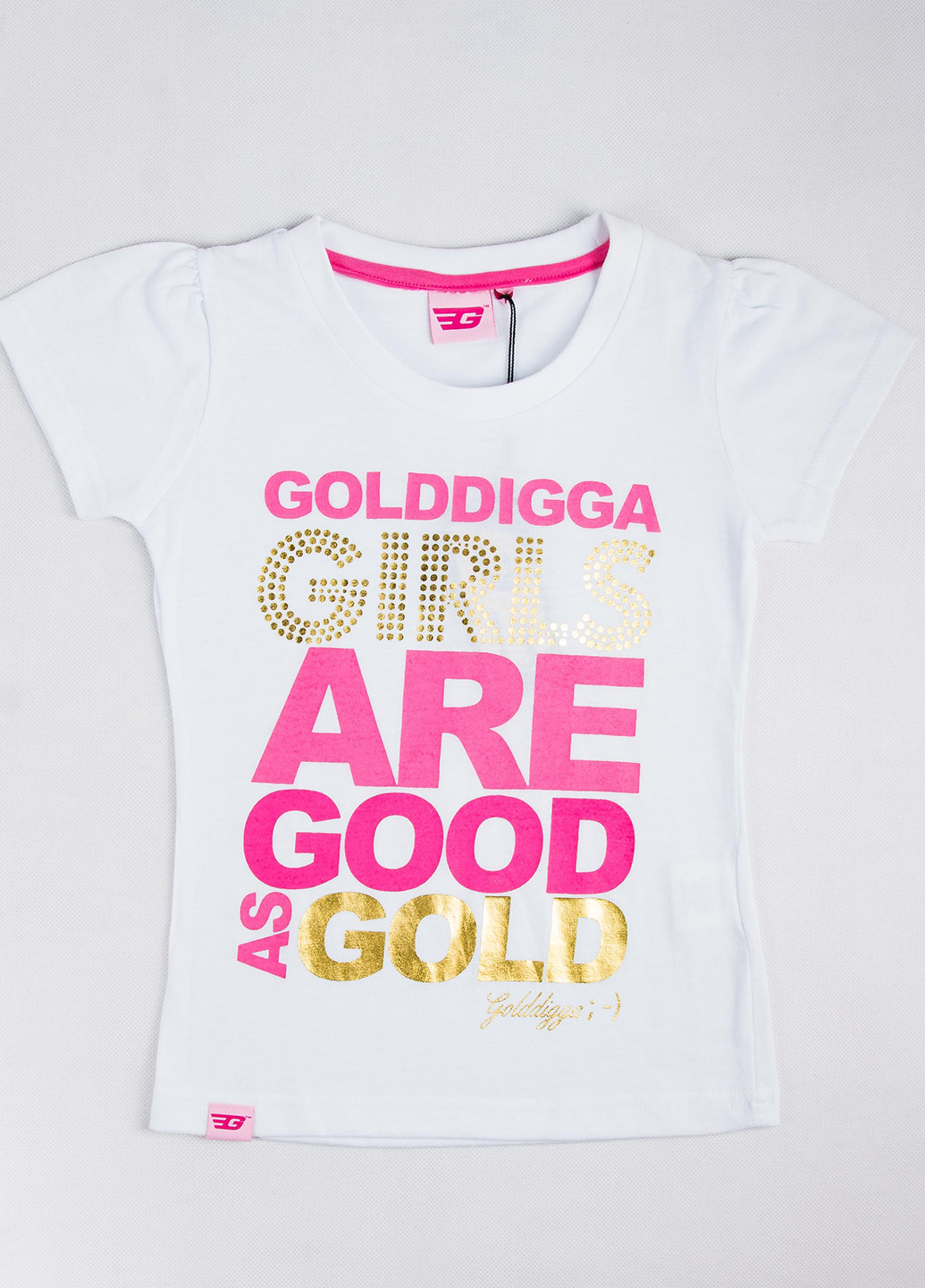 Біла літня футболка Golddigga