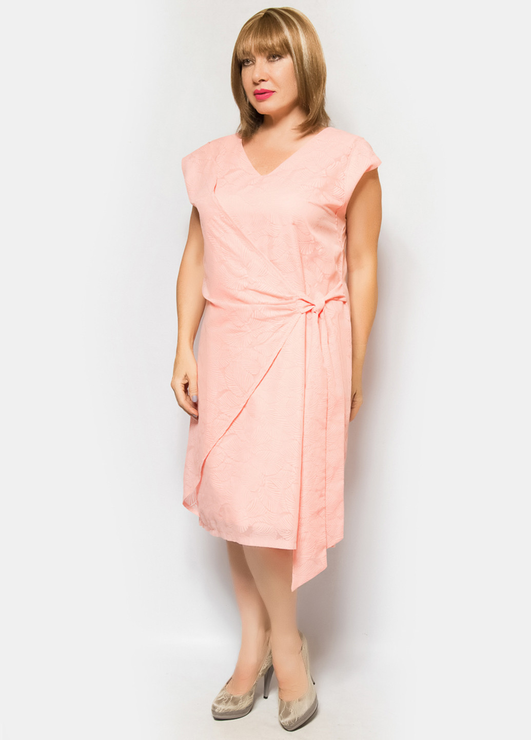 Рожева кежуал сукня на запах LibeAmore фактурна