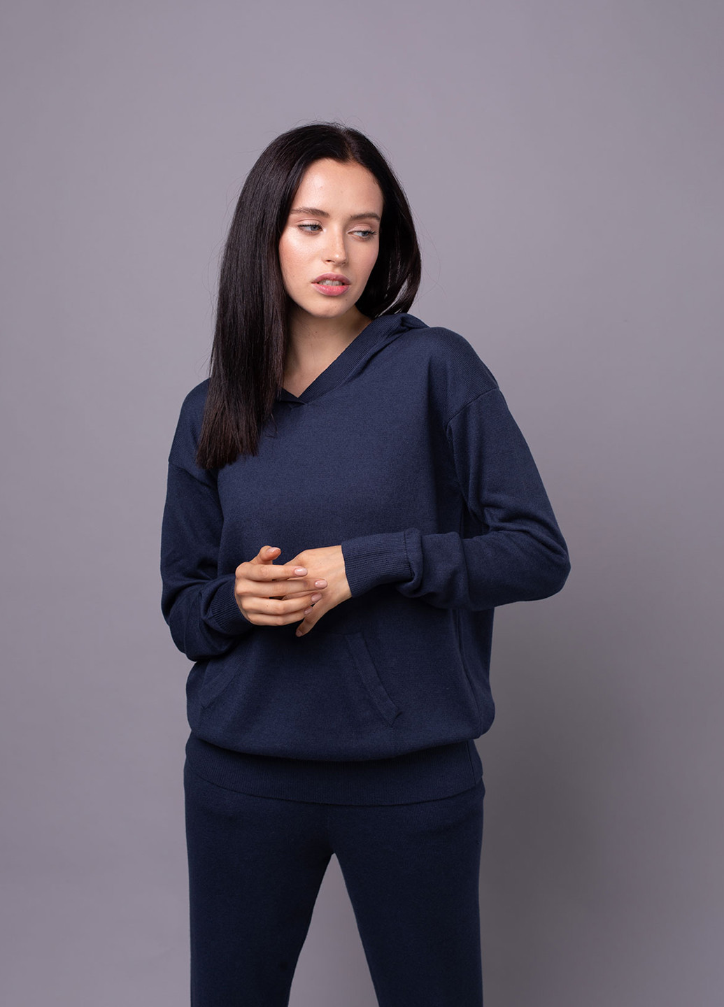 Темно-синій демісезонний худи Viviami