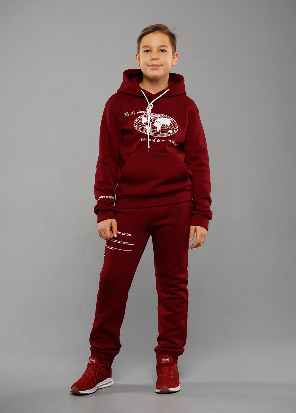 Бордовий зимовий спортивний костюм з написами Sinthia (205764275)