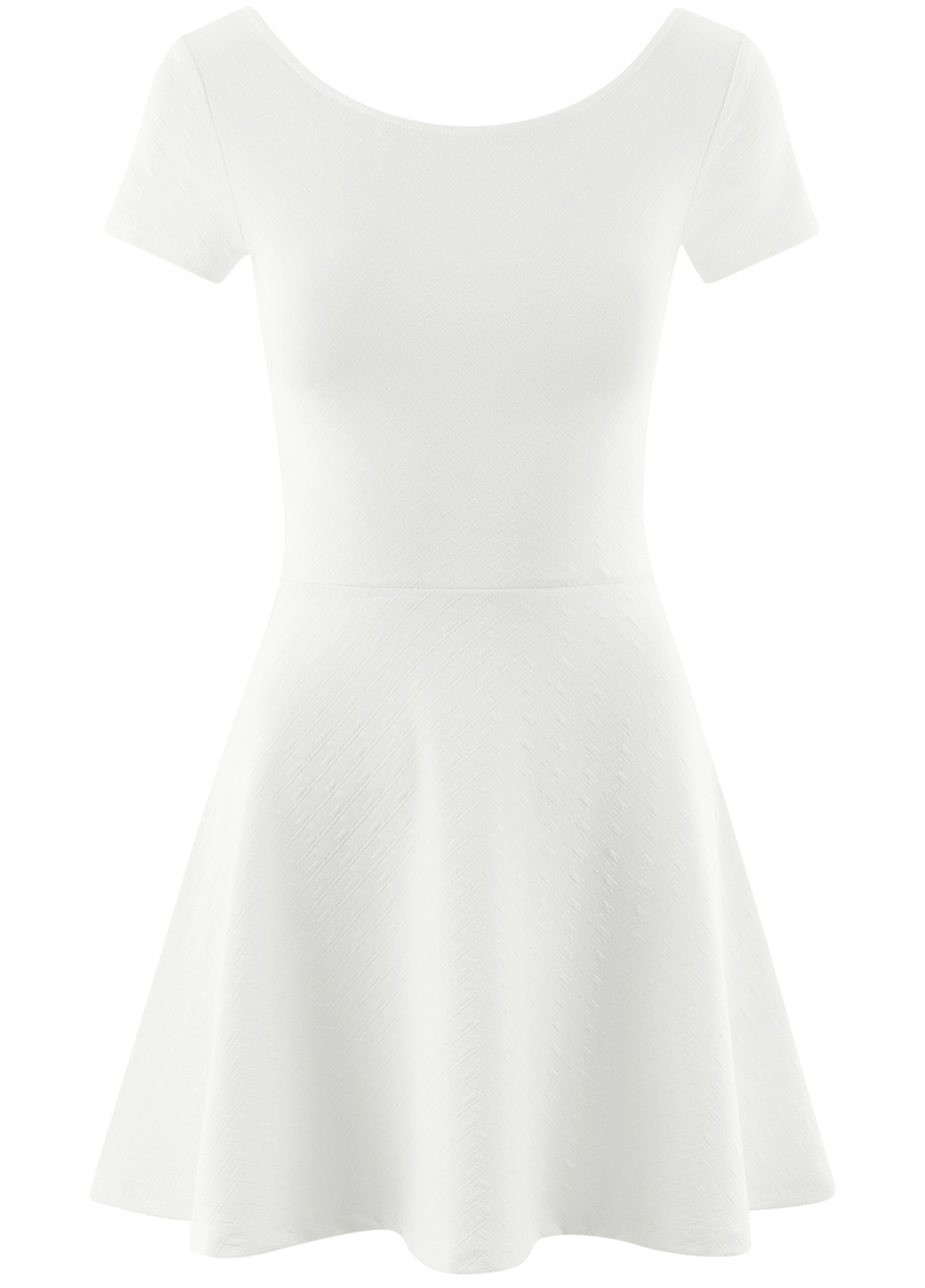 Белое кэжуал платье Oodji однотонное