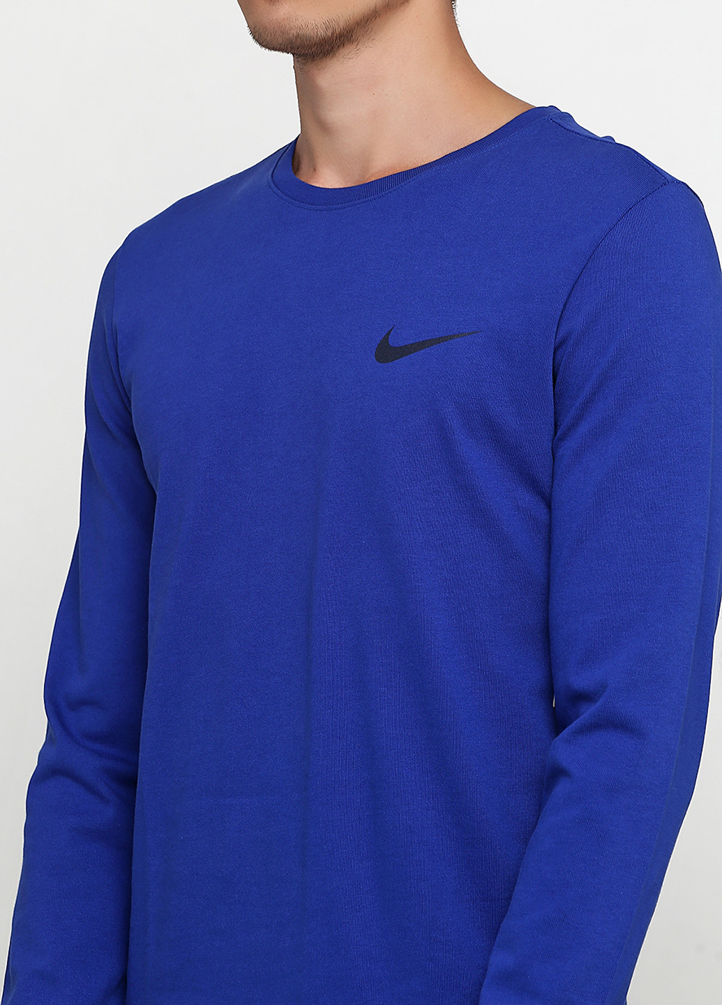 Свитшот Nike - Прямой крой синий спортивный трикотаж, хлопок - (190936216)