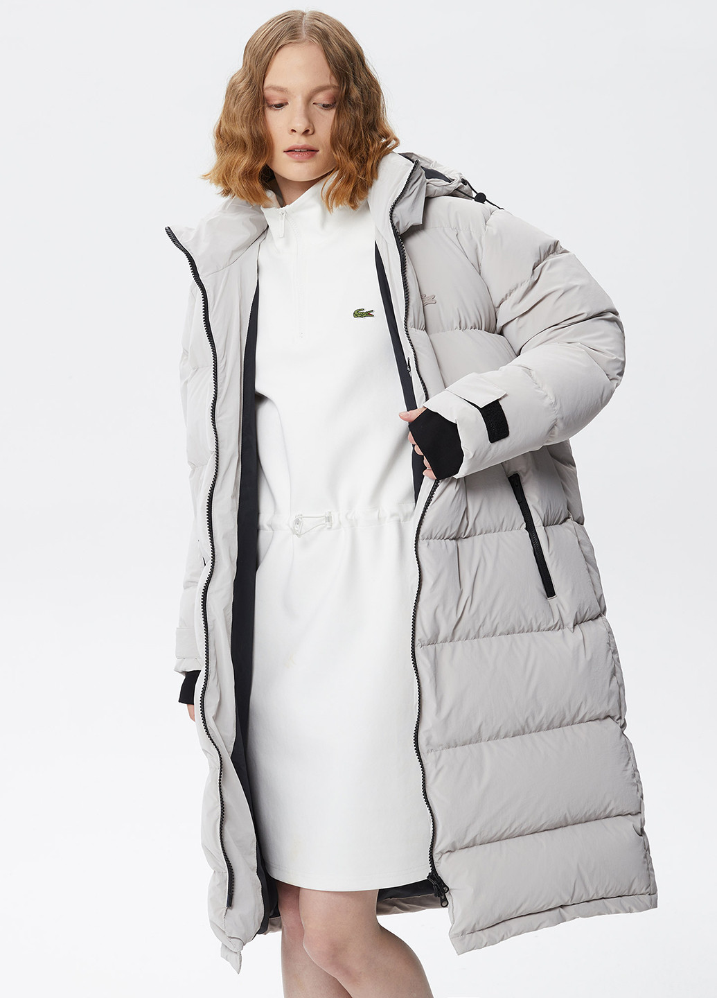 Світло-сіра демісезонна куртка Lacoste