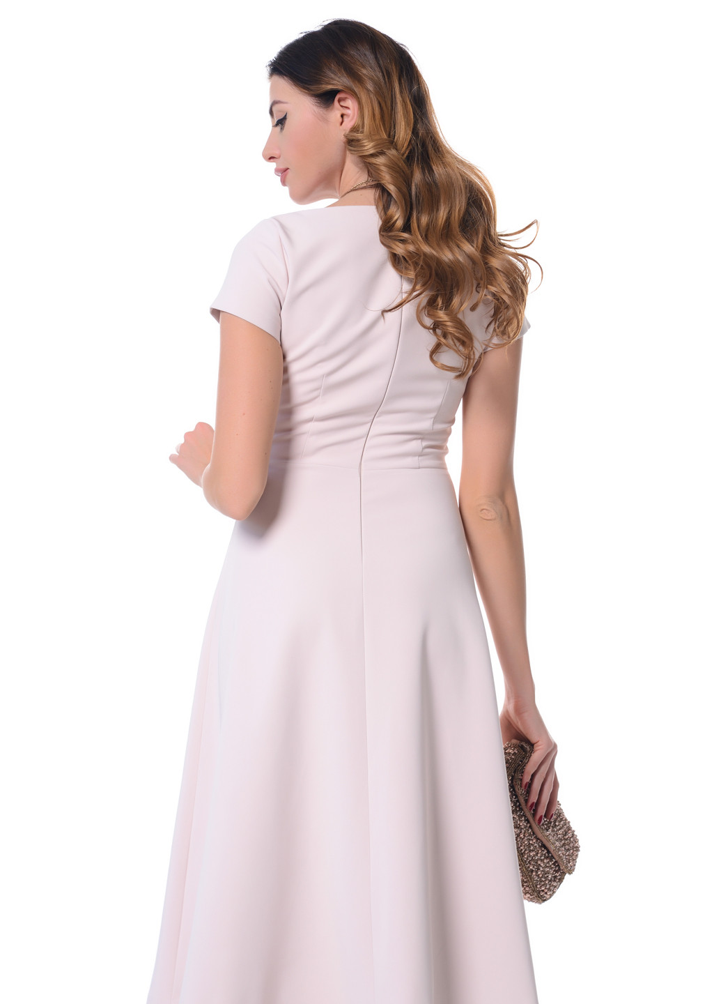 Светло-розовое кэжуал платье Arefeva однотонное