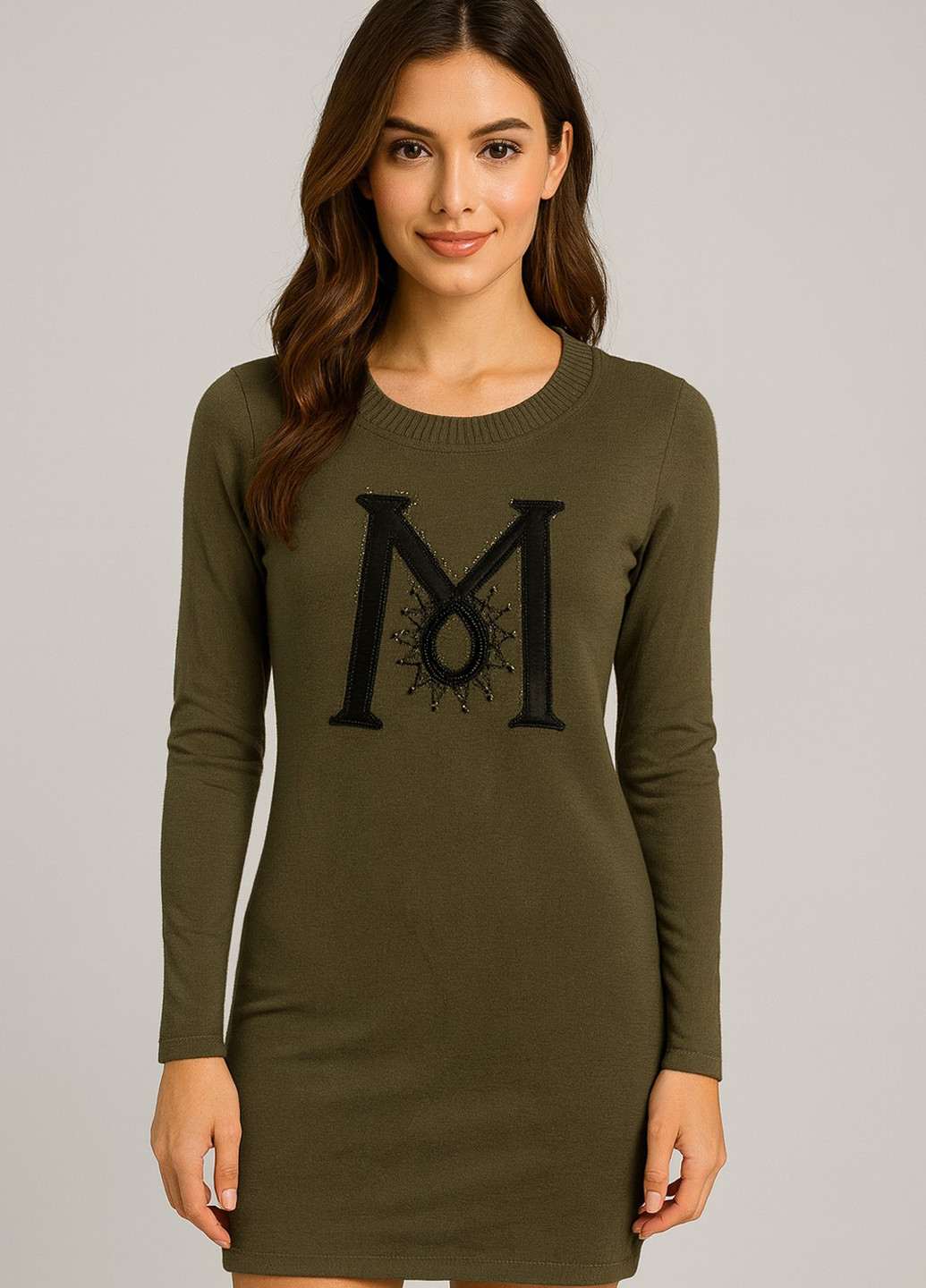 Зелена кежуал сукня силуетна Sassofono з малюнком