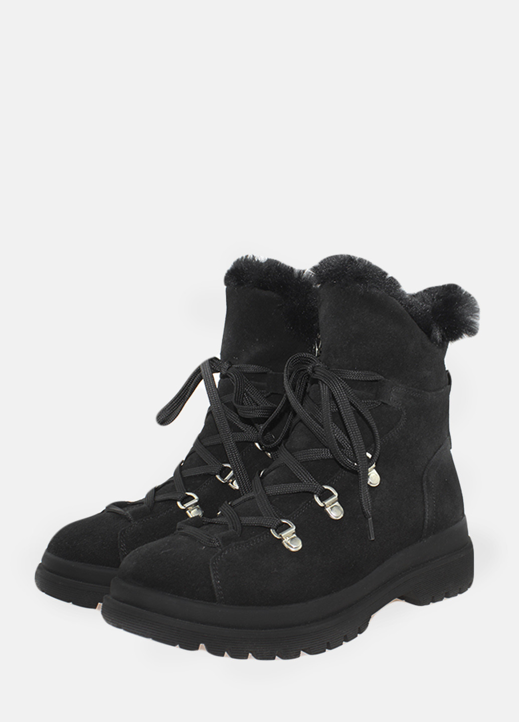 Зимние ботинки rf0455-11 черный Favi из натуральной замши