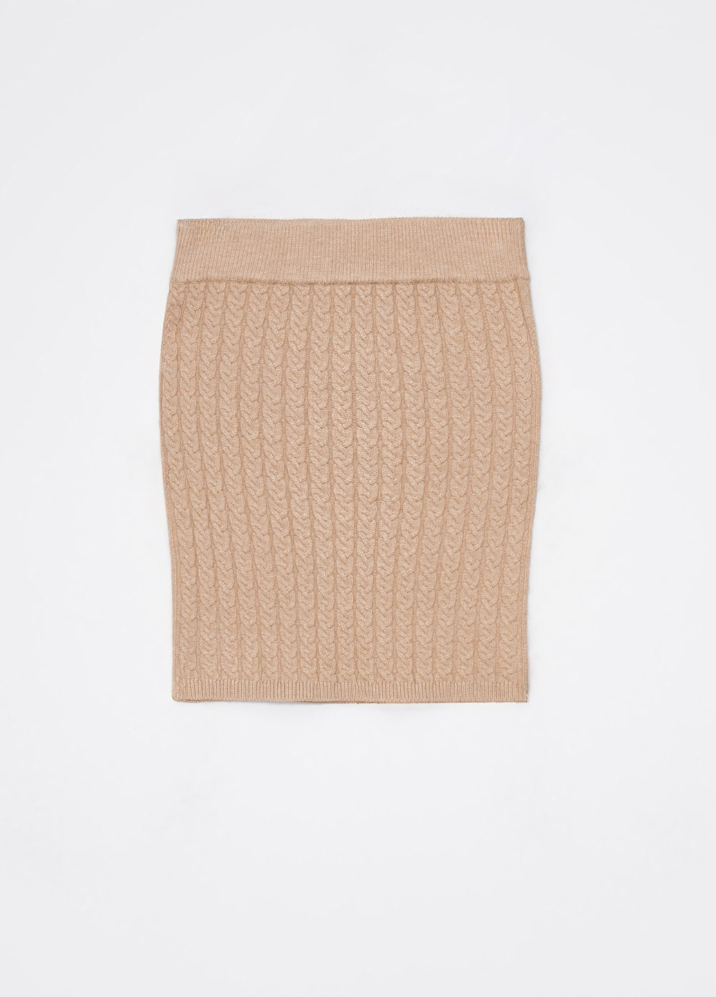 Темно-бежевая кэжуал однотонная юбка Mohito