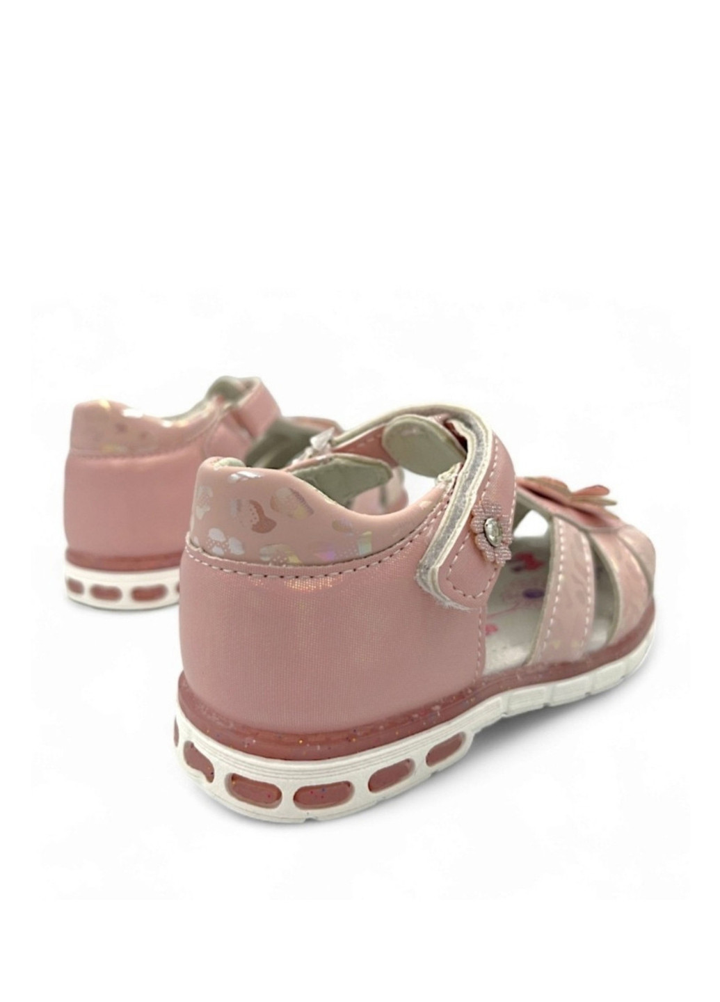 Розовые босоножки No Brand с аппликацией, со стразами