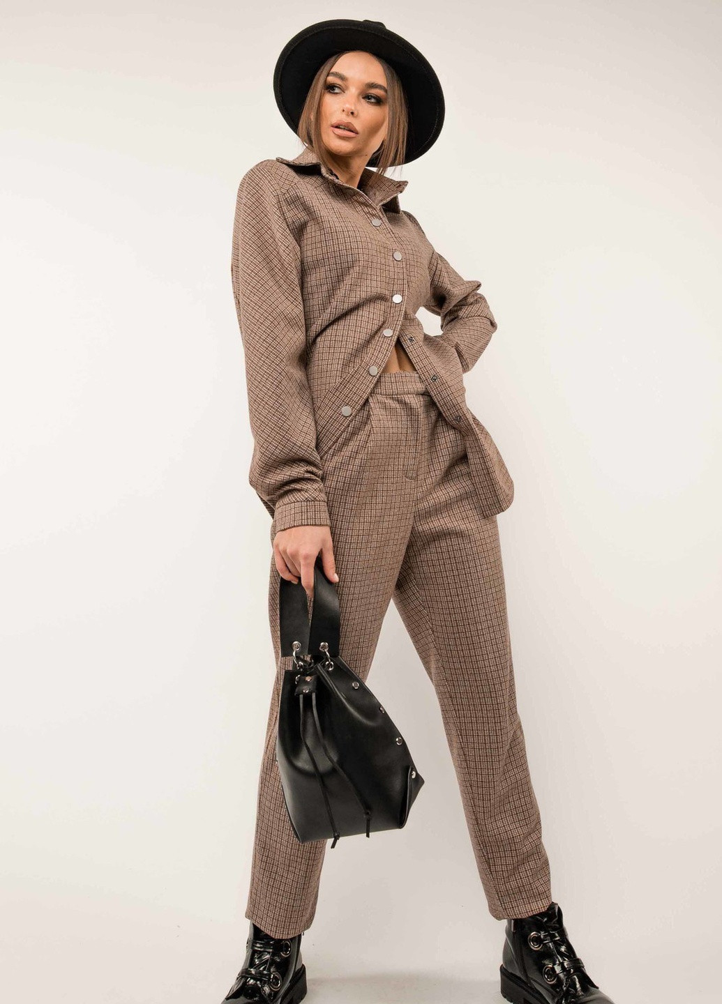 Брюки Лейден БР 1020 беж клетка Ри Мари (224985169)