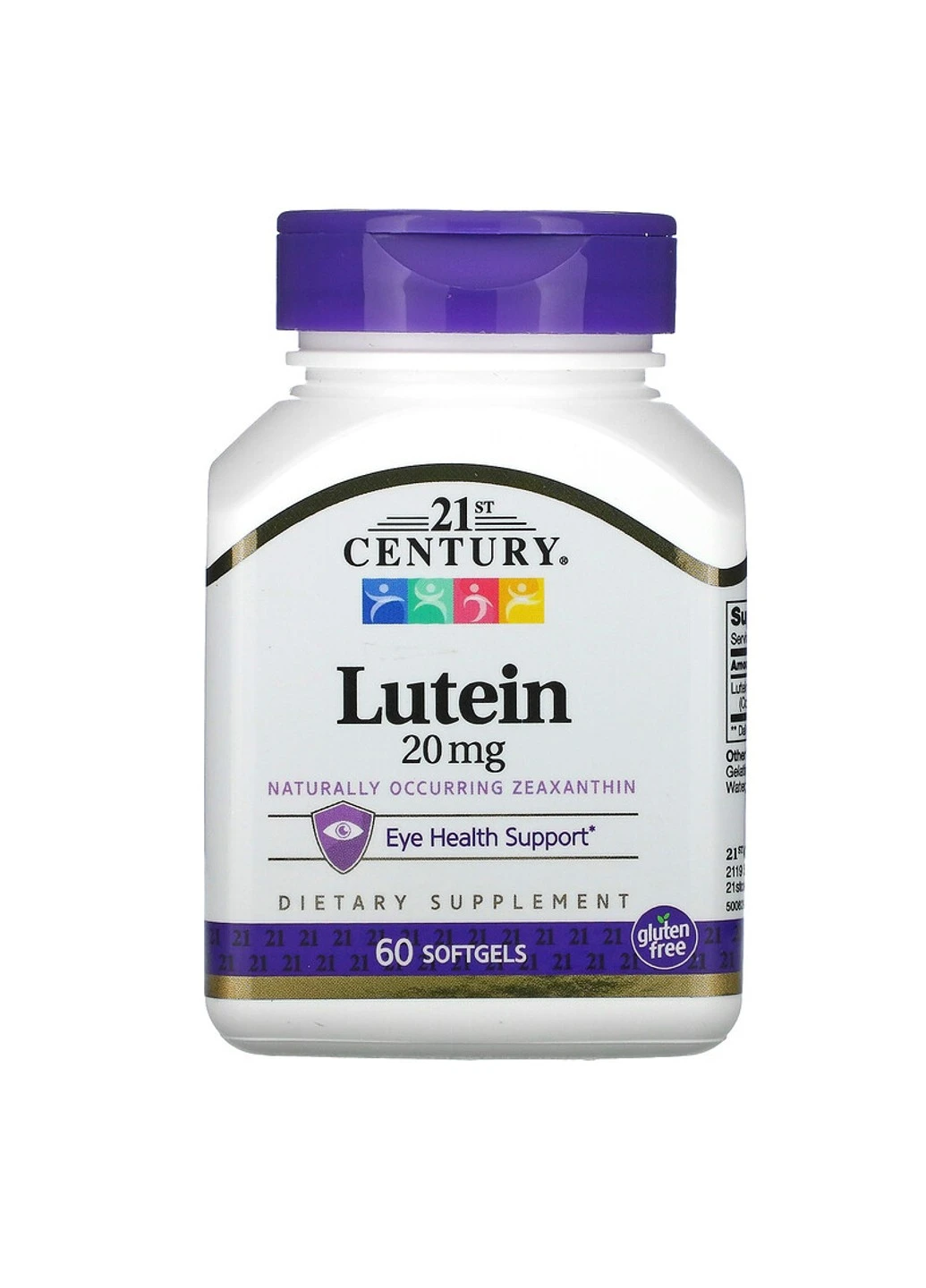 Лютеїн Lutein 20 mg 60 м'я. капсул 21st Century (255410613)