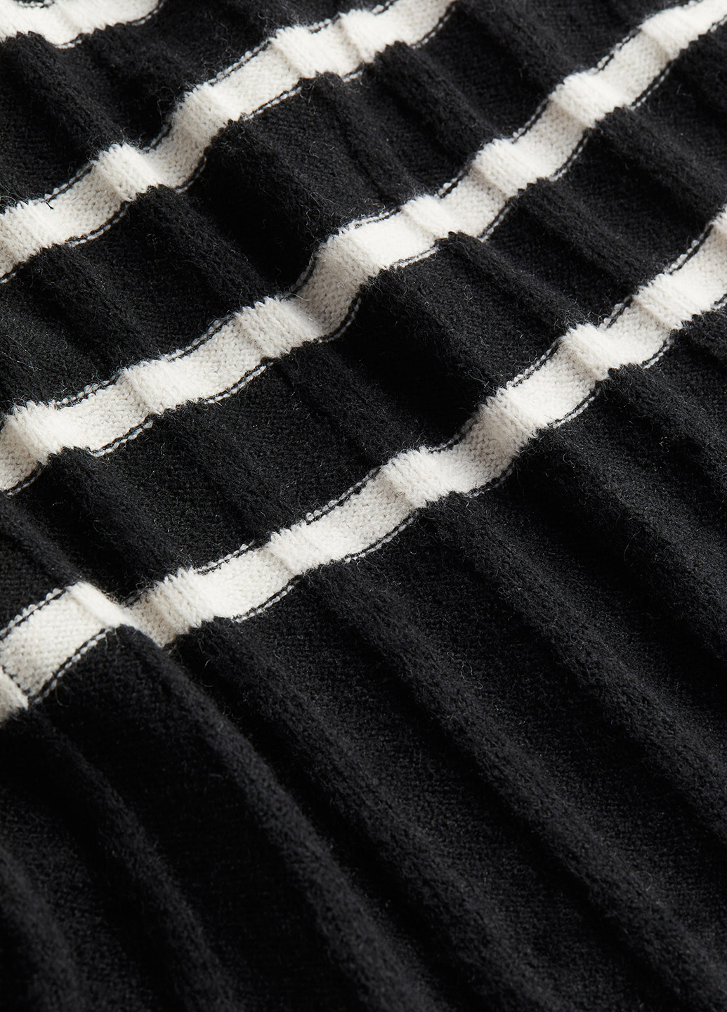 Чорно-білий кежуал сукня сукня светр, кльош, плісована H&M в смужку