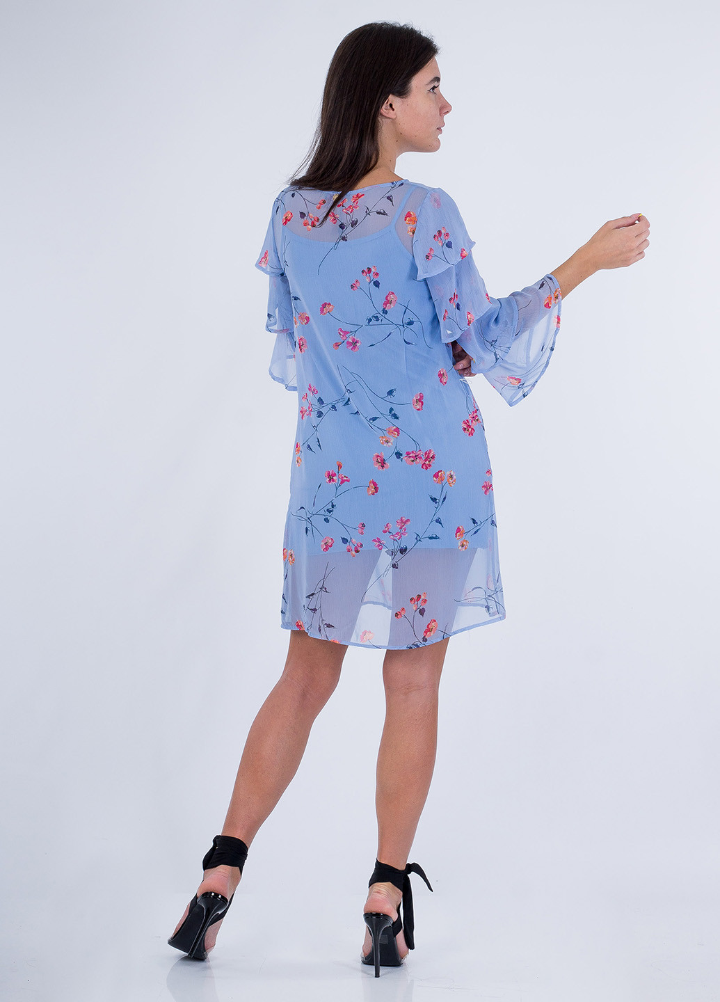 Голубое кэжуал платье Sarah Chole с цветочным принтом