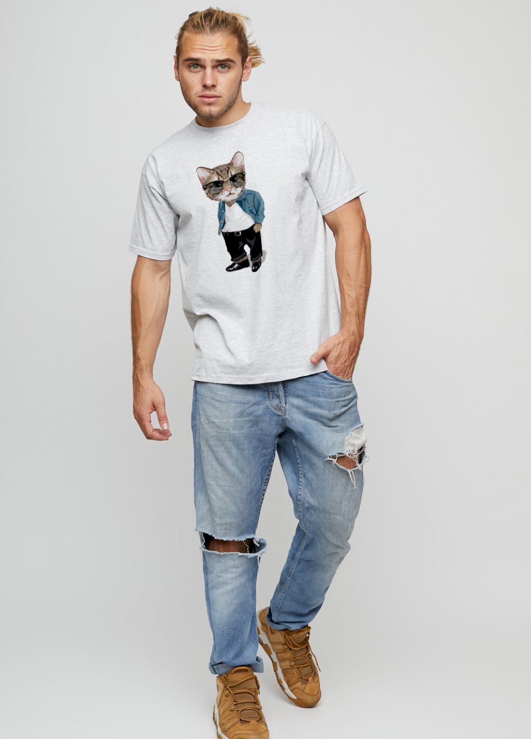 Сіра футболка чоловіча basic YAPPI