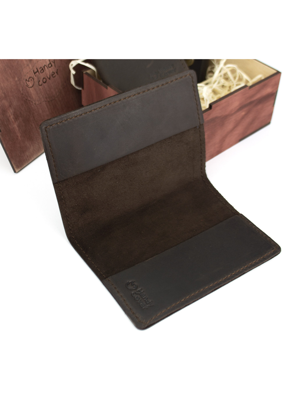 Мужской подарочный набор в коробке №46 коричневый (ключница, обложка на документы и паспорт) HandyCover (227723576)