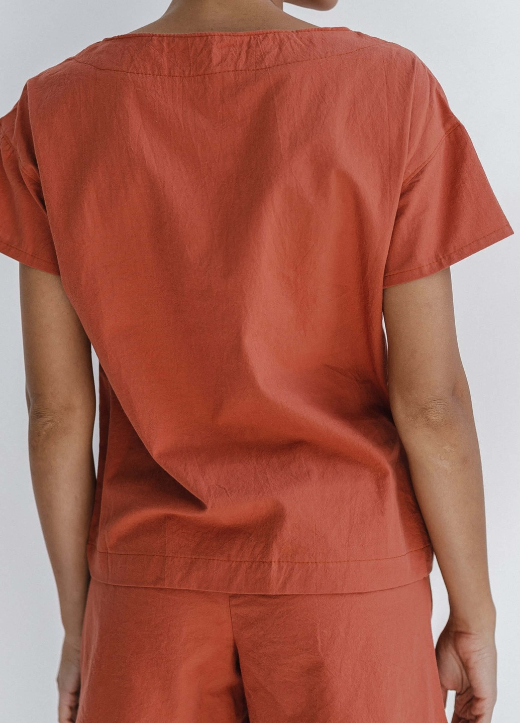 Терракотовая всесезон пижама женская с шортами terra (xs) футболка + шорты Leglo