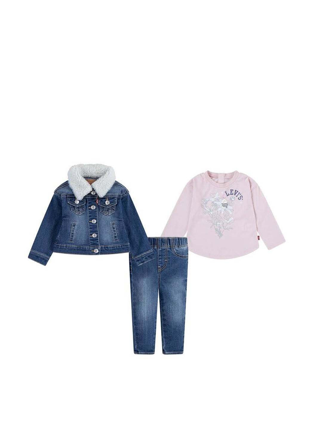 Синий демисезонный комплект (куртка, лонгслив, джинсы) Levi's