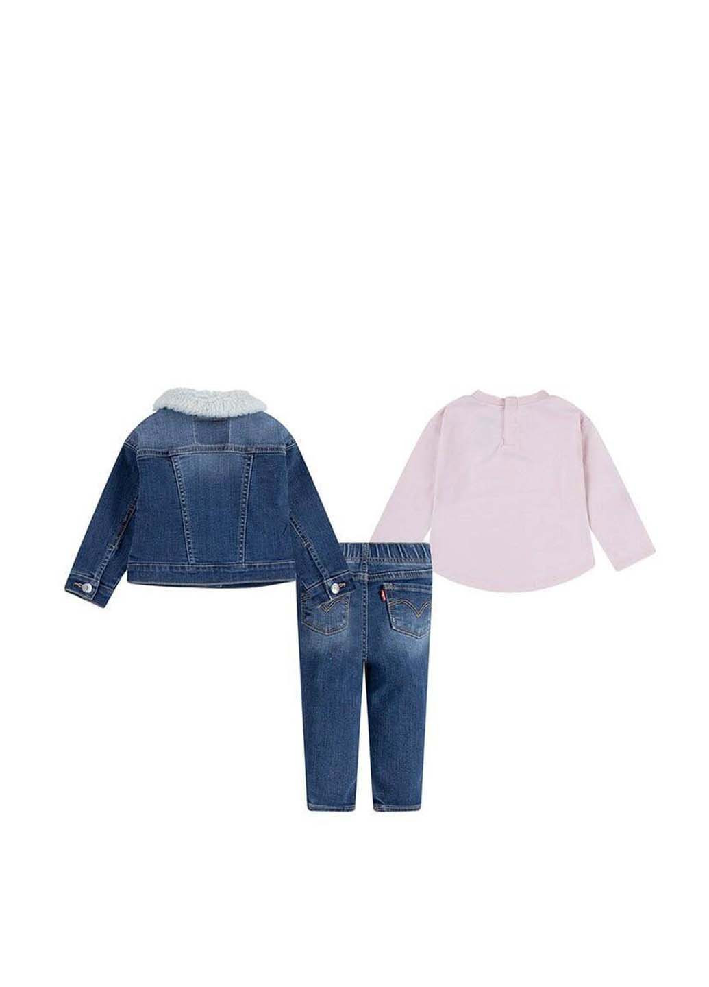 Синий демисезонный комплект (куртка, лонгслив, джинсы) Levi's